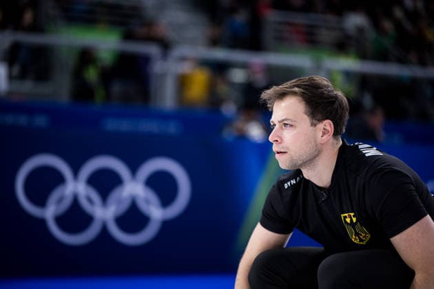 CORTINA, ITALY - FEBRUARY 17: Marc Muskatewitz (Germany) during the Curling Men Germany vs Switzerland - Round Robin Session 10 at the Milano Cortina 2026 Olympics at Cortina Curling Olympic Stadium on day 11 of the Milano Cortina 2026 Olympics on February 17, 2026 in Cortina, Italy. Editorial use only. Italy Copyright: xSteffiexWunderlx
