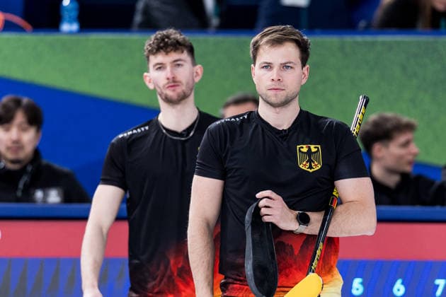 CORTINA, ITALY - FEBRUARY 17: Benjamin Kapp (Germany), Marc Muskatewitz (Germany) during the Curling Men Germany vs Switzerland - Round Robin Session 10 at the Milano Cortina 2026 Olympics at Cortina Curling Olympic Stadium on day 11 of the Milano Cortina 2026 Olympics on February 17, 2026 in Cortina, Italy. Editorial use only. Italy Copyright: xSteffiexWunderlx