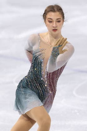 Winter Olympics - Women s Single Figure skating, Eiskunstlauf Short Program Olga Mikutina of Austria competes in the figure skating women s single skating short program during the Milano Cortina 2026 Winter Olympic Games, Olympische Spiele, Olympia, OS at Milano Ice Skating Arena in Milan, Italy on February 17, 2026. Photo by Alexis Jumeau ABACAPRESS.COM Milan Italy  Copyright: xJumeauxAlexis ABACAx