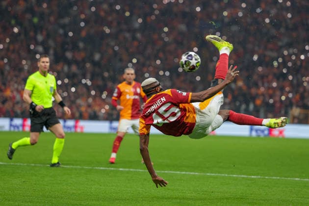 2026-02-17 Galatasaray SK v Juventus FC - UEFA Champions League 2025 26 League Knockout Play-off First Leg ISTANBUL, TURKEY - FEBRUARY 17: Victor Osimhen of Galatasaray SK during the UEFA Champions League 2025 26 League Knockout Play-off First Leg match between Galatasaray SK and Juventus FC at Rams Park Stadium on February 17, 2026 in Istanbul, Turkey. (Photo by BSR Agency) Istanbul Turkey Content not available for redistribution in The Netherlands directly or indirectly through any third parties. Copyright: xBSRxAgencyx