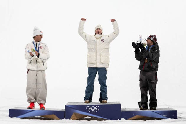260217 Mac Forehand of United States, Tormod Frostad of Norway and Matej Svancer of Austria celebrate after men™s freestyle skiing big air final during day 11 of the 2026 Winter Olympics on February 17, 2026 in Livigno. Photo: Vegard Grott BILDBYRAN kod VG VG0882 bbeng Olympic Games, Olympische Spiele, Olympia, OS olympics winter olympics os ol olympiska spel vinter-os olympiske leker milano cortina 2026 milan cortina 2026 milano cortina 2026 olympic games milano cortina 2026 winter olympic games milano cortina-os milano cortina-ol vinter-ol big air freeskiing freeski freestyle friski finale celebration jubel *** 260217 Mac Forehand of United States, Tormod Frostad of Norway and Matej Svancer of Austria celebrate after men™s freestyle skiing big air final during day 11 of the 2026 Winter Olympics on February 17, 2026 in Livigno Photo Vegard Grott BILDBYRAN kod VG VG0882 bbeng olympic games olympics winter olympics os ol olympiska spel vinter os olympiske leker milano cortina 2026 milan cortina 2026 milano cortina 2026 olympic games milano cortina 2026 winter olympic games milano cortina os milano cortina ol vinter ol big air freeskiing freeski freestyle friski finale celebration jubel  Copyright: VEGARDxGRoTT BB260217VG047