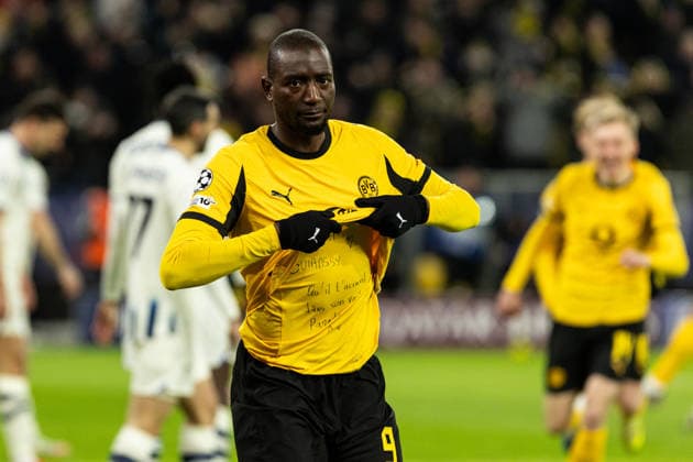 UEFA Champions League: Borussia Dortmund - Atalanta BC; 17.02.2026 Borussia Dortmund bejubelt das Tor, 1:0 durch Serhou Guirassy (Borussia Dortmund, 9) UEFA Champions League: Borussia Dortmund - Atalanta BC; Signal Iduna Park, Dortmund; 17.02.2026 Copyright: xBEAUTIFULxSPORTS Buriakovx