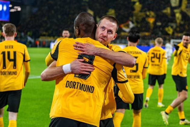 17.02.2026, Borussia Dortmund vs. Atalanta Bergamo, UEFA Champions League, Playoffs Tor zum 1:0 durch Serhou Guirassy (Borussia Dortmund, 9) Regulations prohibit any use of photographs as image sequences and or quasi video Copyright: xBahhoxKarax