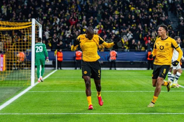 17.02.2026, Borussia Dortmund vs. Atalanta Bergamo, UEFA Champions League, Playoffs Tor zum 1:0 durch Serhou Guirassy (Borussia Dortmund, 9) Regulations prohibit any use of photographs as image sequences and or quasi video Copyright: xBahhoxKarax