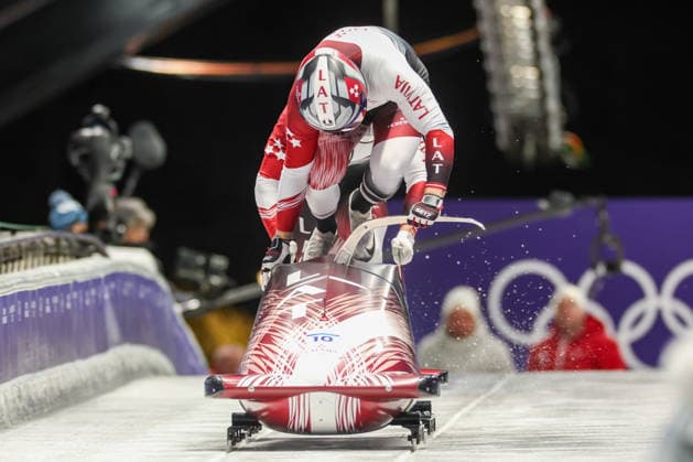 Lat - Kalenda Jekabs - Miknis Matiss during the Olympic Winter Milano-Cortina 2026, Bobsleigh 2-man on February 17, 2026 at Cortina Sliding Centre in Cortina, Italy  Copyright: xLucianoxMariaxBisi IPAxSportx xipa-agency.netx xx IPA_71656778 IPA_Agency_IPA71656778