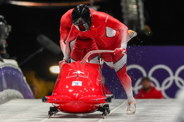Sui - Vogt Michael - Ndiaye Amadou David during the Olympic Winter Milano-Cortina 2026, Bobsleigh 2-man on February 17, 2026 at Cortina Sliding Centre in Cortina, Italy  Copyright: xLucianoxMariaxBisi IPAxSportx xipa-agency.netx xx IPA_71656840 IPA_Agency_IPA71656840