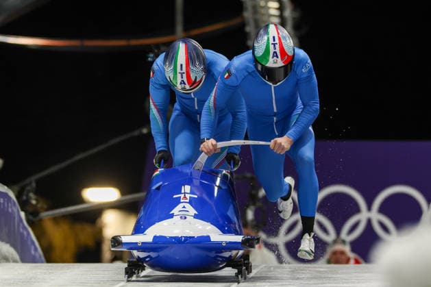 Ita - Baumgartner Patrick - Mircea Robert during the Olympic Winter Milano-Cortina 2026, Bobsleigh 2-man on February 17, 2026 at Cortina Sliding Centre in Cortina, Italy  Copyright: xLucianoxMariaxBisi IPAxSportx xipa-agency.netx xx IPA_71656873 IPA_Agency_IPA71656873