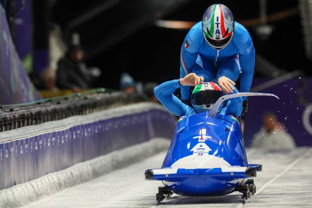 Ita - Baumgartner Patrick - Mircea Robert during the Olympic Winter Milano-Cortina 2026, Bobsleigh 2-man on February 17, 2026 at Cortina Sliding Centre in Cortina, Italy  Copyright: xLucianoxMariaxBisi IPAxSportx xipa-agency.netx xx IPA_71656879 IPA_Agency_IPA71656879
