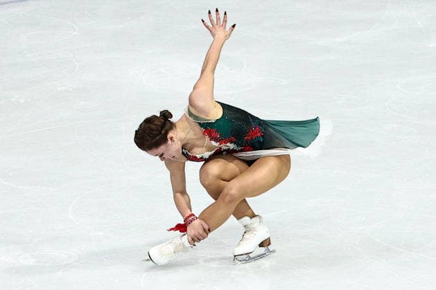 ITALY, MILAN - FEBRUARY 17, 2026: Sofia Samodelkina of Kazakhstan performs her routine in the women s singles short programme at the 2026 Winter Olympic Games, Olympische Spiele, Olympia, OS at Milano Ice Skating Arena. Mikhail Tereshchenko TASS  88863193