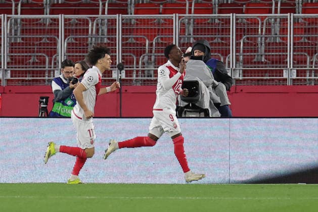 Folarin Balogun ( 9 - AS Monaco) and Maghnes Akliouche ( 11 - AS Monaco) celebrate goal during AS Monaco vs PSG, UEFA Champions League football match in Monaco, Principality of Monaco, February 17 2026  Copyright: xNicolaxMastronardi IPAxSportx xipa-agency.netx xx IPA_71656909 IPA_Agency_IPA71656909