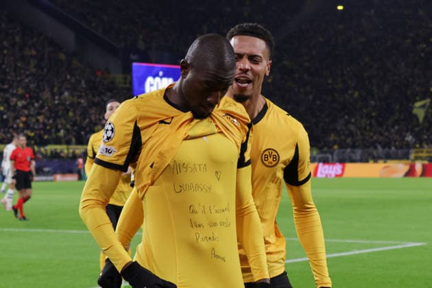 17.02.2026, xgrfx, Fussball UEFA Champions League, Borussia Dortmund - Atalanta Bergamo v.l. Tor, Serhou Guirassy (Borussia Dortmund) (DFL DFB REGULATIONS PROHIBIT ANY USE OF PHOTOGRAPHS as IMAGE SEQUENCES and or QUASI-VIDEO) Dortmund