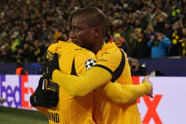 17.02.2026, xgrfx, Fussball UEFA Champions League, Borussia Dortmund - Atalanta Bergamo v.l. Tor, Serhou Guirassy (Borussia Dortmund) (DFL DFB REGULATIONS PROHIBIT ANY USE OF PHOTOGRAPHS as IMAGE SEQUENCES and or QUASI-VIDEO) Dortmund