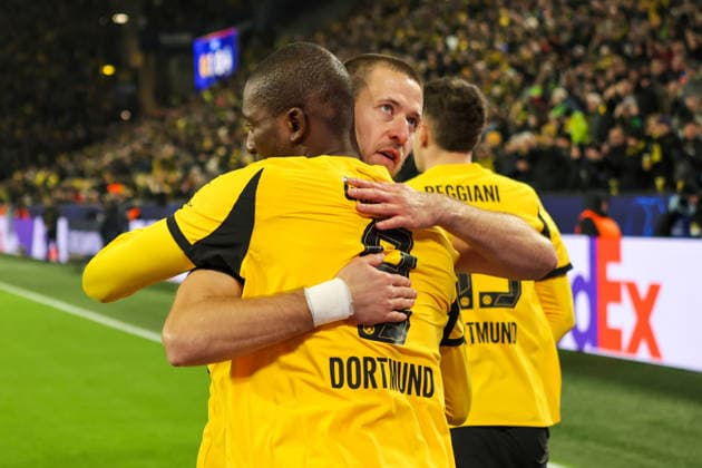 17.02.2026, xgrfx, Fussball UEFA Champions League, Borussia Dortmund - Atalanta Bergamo v.l. Tor, Serhou Guirassy (Borussia Dortmund) (DFL DFB REGULATIONS PROHIBIT ANY USE OF PHOTOGRAPHS as IMAGE SEQUENCES and or QUASI-VIDEO) Dortmund