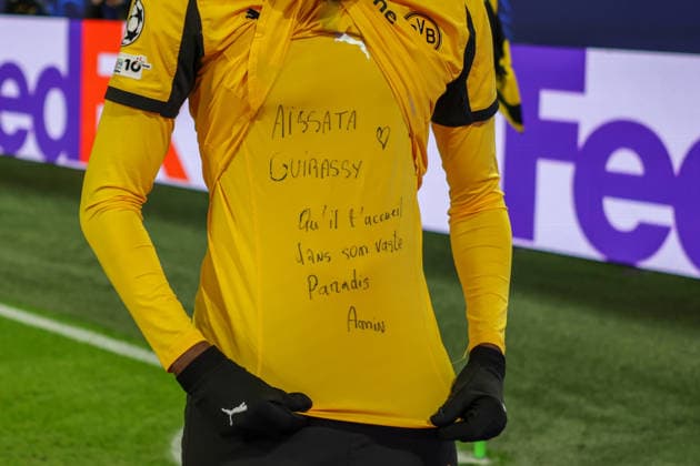 17.02.2026, xgrfx, Fussball UEFA Champions League, Borussia Dortmund - Atalanta Bergamo v.l. Tor, Serhou Guirassy (Borussia Dortmund) (DFL DFB REGULATIONS PROHIBIT ANY USE OF PHOTOGRAPHS as IMAGE SEQUENCES and or QUASI-VIDEO) Dortmund