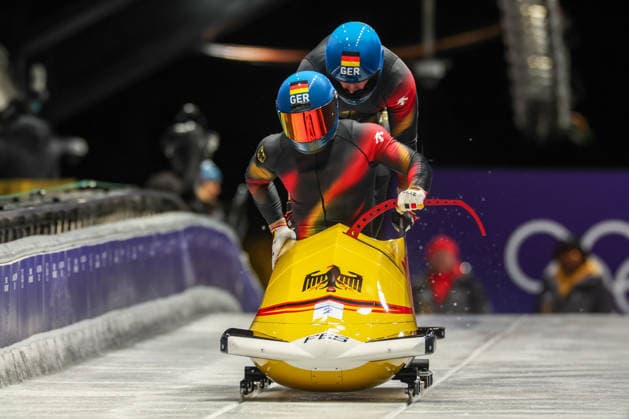 Ger - Friedrich Francesco - Schuller Alexander during the Olympic Winter Milano-Cortina 2026, Bobsleigh 2-man on February 17, 2026 at Cortina Sliding Centre in Cortina, Italy  Copyright: xLucianoxMariaxBisi IPAxSportx xipa-agency.netx xx IPA_71657111 IPA_Agency_IPA71657111