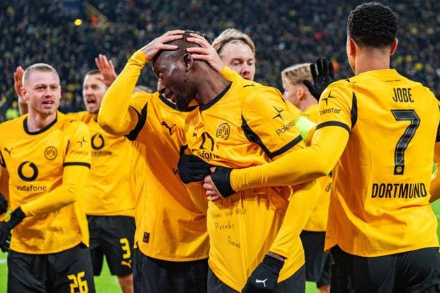 17.02.2026, Borussia Dortmund vs. Atalanta Bergamo, UEFA Champions League, Playoffs Tor zum 1:0 durch Serhou Guirassy (Borussia Dortmund, 9) Regulations prohibit any use of photographs as image sequences and or quasi video Copyright: xBahhoxKarax