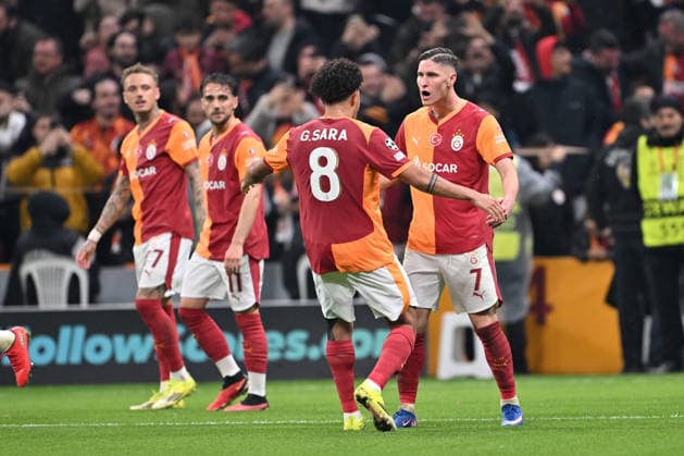 Galatasaray v Juventus - UEFA Champions League ISTANBUL, TURKIYE - FEBRUARY 17: Players of Galatasaray celebrate after scoring a goal during UEFA Champions League last 16 playoff round first leg football match between Galatasaray and Juventus at RAMS Park in Istanbul, Turkiye on February 17, 2026. Isa Terli Anadolu Istanbul Turkey. Editorial use only. Please get in touch for any other usage.  Copyright: x2026xAnadoluxIsaxTerlix