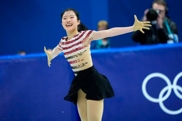 Ami Nakai of Japan performs during the Women s Single Skating Short Program at the Milano Figure skating, Eiskunstlauf Stadium in Milan, Italy on Tuesday, February 17, 2026.  OLY20260217132 RICHARDxELLIS
