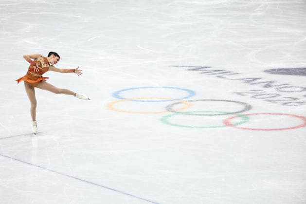 ITALY, MILAN - FEBRUARY 17, 2026: Madeline Schizas of Canada performs her routine in the women s singles short programme at the 2026 Winter Olympic Games, Olympische Spiele, Olympia, OS at Milano Ice Skating Arena. Mikhail Tereshchenko TASS  88864696