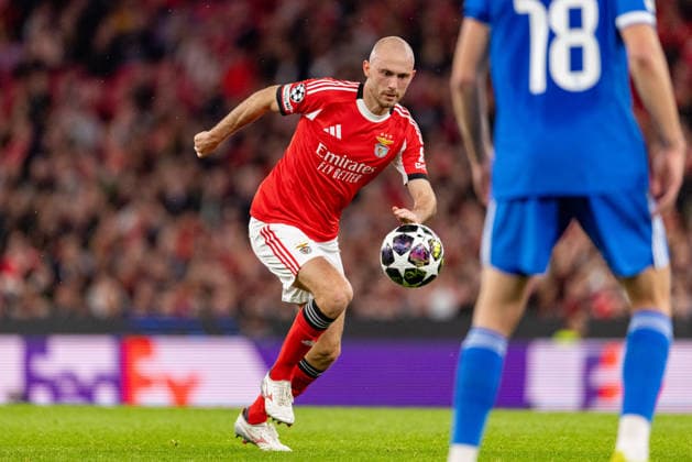 Fredrik Aursnes seen during Champions League play off game between SL Benfica and Real Madrid CF (Maciej Rogowski Ball Raw Images) Lisbon Estadio da Luz Portugal Copyright: xMaciejxRogowskix ROG_BENvsRMA-099