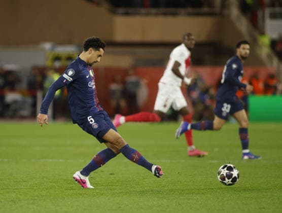 CALCIO - UEFA Champions League - AS Monaco vs PSG Marquinhos of FC Paris Saint-Germain during the Uefa Champions League, season 2025 2026, first leg play-off, football match between AS Monaco and FC Paris Saint-Germain on 17 February 2026 at Stade Louis II, Monaco. Photo Nderim Kaceli Monaco  Copyright: xIPAxSport ABACAx