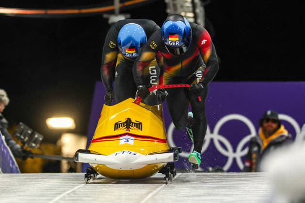 GIOCHI OLIMPICI - Olimpiadi Invernali Milano-Cortina 2026 - Bobsleigh 2-man Ger - Ammour Adam - Schaller Alexander during the Olympic Winter Milano-Cortina 2026, Bobsleigh 2-man on February 17, 2026 at Cortina Sliding Centre in Cortina, Italy Cortina D Ampezzo Italy  Copyright: xIPAxSport ABACAx