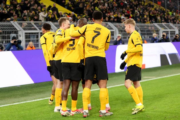 Torjubel zum 2:0 durch Maximilian Beier (Borussia Dortmund) GER, Borussia Dortmund gegen Atalanta Bergamo, Fussball, Champions League, Play-off, Spielzeit 2025 2026, 17.02.2026 GER, Borussia Dortmund gegen Atalanta Bergamo, Fussball, Champions League, Play-off, Spielzeit 2025 2026, 17.02.2026 Dortmund Copyright: xEibner-Pressefoto FrankxZeisingx EP_FZG