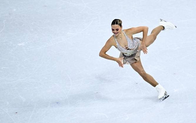Belgian figure skater Loena Hendrickx pictured in action during the short program of the Women s Figure skating, Eiskunstlauf competition at the Milano Cortina 2026 Olympic Winter games, Winterspiele,Spiele, Summer games on Tuesday 17 February 2026 in Milan, Italy. The XXV Winter Olympics take place from 6 to 22 February 2026 in Italy. JASPERxJACOBS  x164037788x