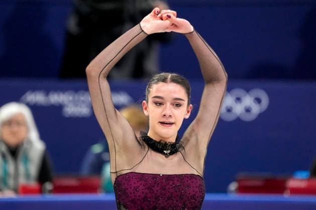 Lara Naki Gutmann of Italy performs during the Women s Single Skating Short Program at the Milano Figure skating, Eiskunstlauf Stadium in Milan, Italy on Tuesday, February 17, 2026.  OLY20260217150 RICHARDxELLIS