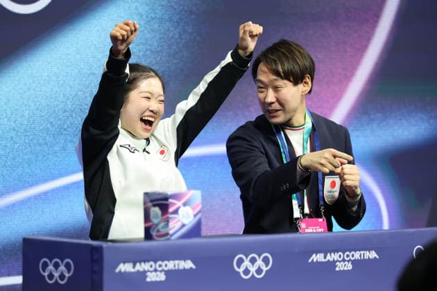 February 17, 2026, Milan, Lombardy, Italy: Ami Nakai of Team Japan competes in the womens ice skating short program during the Milano Cortina 2026 Olympic Winter games, Winterspiele,Spiele, Summer games at Milano Ice Skating Arena. Olympics 2026: Milano Cortina: Figure skating, Eiskunstlauf Womens Singles Short Program  - ZUMAm117 20260217_oly_m117_051 Copyright: xDavidxMcIntyrex