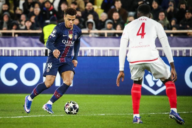 February 17, 2026, Monaco, France, Monaco: Desire DOUE of PSG during the UEFA Champions League match between AS Monaco and Paris Saint-Germain at Louis II Stadium on February 17, 2026 in Monaco, Monaco. Monaco Monaco - ZUMAm308 20260217_zsp_m308_017 Copyright: xMatthieuxMirvillex