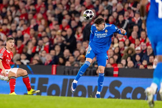 Federico Valverde seen during Champions League play off game between SL Benfica and Real Madrid CF (Maciej Rogowski Ball Raw Images) Lisbon Estadio da Luz Portugal Copyright: xMaciejxRogowskix ROG_BENvsRMA-162