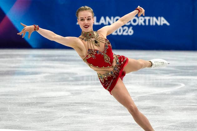 Anastasiia Gubanova of Georgia performs during the Women s Single Skating Short Program at the Milano Figure skating, Eiskunstlauf Stadium in Milan, Italy on Tuesday, February 17, 2026.  OLY20260217154 RICHARDxELLIS