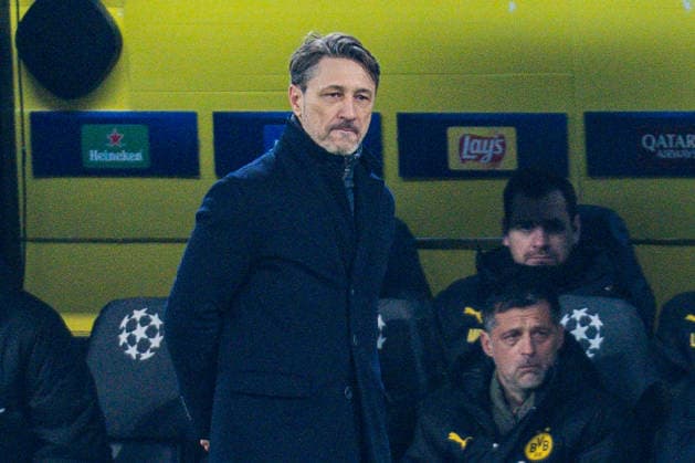 17.02.2026, Borussia Dortmund vs. Atalanta Bergamo, UEFA Champions League, Playoffs Niko Kovac (Borussia Dortmund, Trainer) Regulations prohibit any use of photographs as image sequences and or quasi video Copyright: xBahhoxKarax