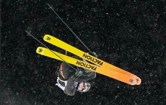 Tormod Frostad of Norway competes in his final run in the Men s Freestyle Skiing Big Air competition at the Milano Cortina 2026 Winter Olympic Games, Olympische Spiele, Olympia, OS in Livigno, Italy, on Tuesday, February 17, 2026. Frostad won the gold medal, Mac Forehand of the United States won the silver medal and Matej Svancer of Austria won the bronze medal.  OLY20260217819 BOBxSTRONG