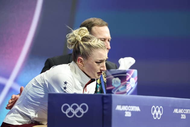 February 17, 2026, Milan, Lombardy, Italy: Amber Glenn of Team United States competes in the womens ice skating short program during the Milano Cortina 2026 Olympic Winter games, Winterspiele,Spiele, Summer games at Milano Ice Skating Arena. Milan Italy - ZUMAm117 20260217_oly_m117_068 Copyright: xDavidxMcIntyrex