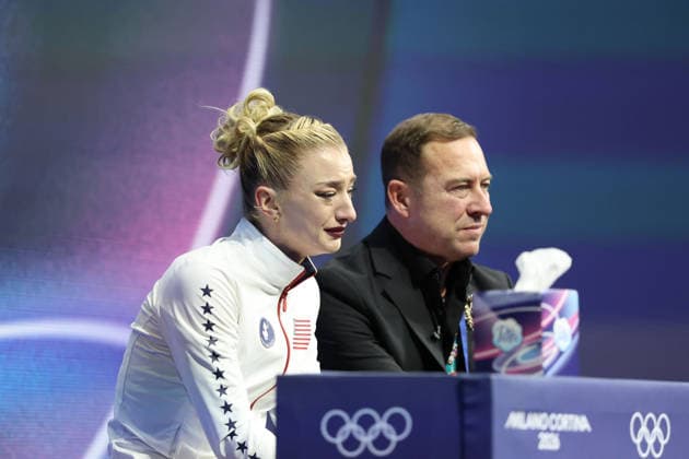 February 17, 2026, Milan, Lombardy, Italy: Amber Glenn of Team United States competes in the womens ice skating short program during the Milano Cortina 2026 Olympic Winter games, Winterspiele,Spiele, Summer games at Milano Ice Skating Arena. Milan Italy - ZUMAm117 20260217_oly_m117_073 Copyright: xDavidxMcIntyrex