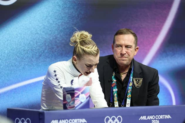 February 17, 2026, Milan, Lombardy, Italy: Amber Glenn of Team United States competes in the womens ice skating short program during the Milano Cortina 2026 Olympic Winter games, Winterspiele,Spiele, Summer games at Milano Ice Skating Arena. Milan Italy - ZUMAm117 20260217_oly_m117_075 Copyright: xDavidxMcIntyrex