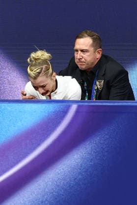 February 17, 2026, Milan, Lombardy, Italy: AMBER GLENN of USA looks distraught after skating her Women s Single Skating free program in the Figure skating, Eiskunstlauf at the Milano Cortina 2026 Winter Olympic Games, Olympische Spiele, Olympia, OS With a score of 67.39 points, AMBER is 13th after the short program. Milan Italy - ZUMAc179 20260217_oly_c179_364 Copyright: xMickaelxChavetx
