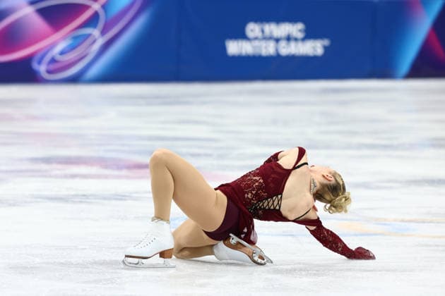 February 17, 2026, Milan, Lombardy, Italy: AMBER GLENN of USA skates her Women s Single Skating free program in the Figure skating, Eiskunstlauf at the Milano Cortina 2026 Winter Olympic Games, Olympische Spiele, Olympia, OS With a score of 67.39 points, AMBER is 13th after the short program. Milan Italy - ZUMAc179 20260217_oly_c179_389 Copyright: xMickaelxChavetx