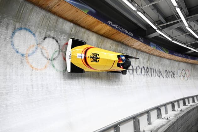 (260218) -- CORTINA D AMPEZZO, Feb. 18, 2026 -- Francesco Friedrich (L) Alexander Schuller of Germany compete during the Bobsleigh 2-man heat 3 at the Milan-Cortina 2026 Olympic Winter games, Winterspiele,Spiele, Summer games in Cortina D Ampezzo, Italy, Feb. 17, 2026. ) (MICO2026)ITALY-CORTINA D AMPEZZO-OLYMPIC WINTER GAMES-BOBSLEIGH-2-MAN LianxYi 