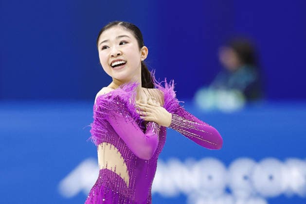 Milan Cortina Olympics: Figure skating, Eiskunstlauf Mone Chiba of Japan reacts after performing in the women s figure skating short program at the Milan Cortina Olympics at Milano Ice Skating Arena in Milan on Feb. 17, 2026.  A14AA0005298502P