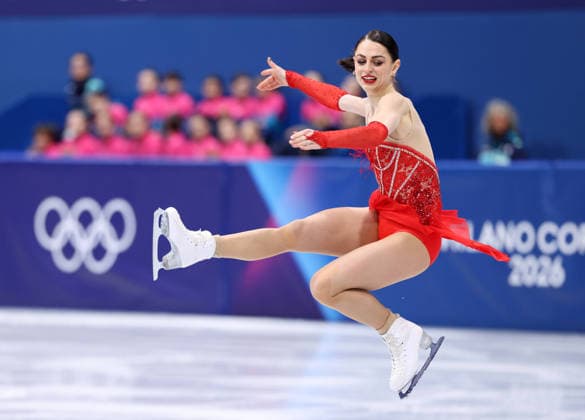 260217 -- MILAN, Feb. 17, 2026 -- Julia Sauter of Romania competes during the short program match of Figure skating, Eiskunstlauf women single skating at the Milan-Cortina 2026 Olympic Winter games, Winterspiele,Spiele, Summer games in Milan, Italy, Feb. 17, 2026. MICO2026ITALY-MILAN-OLYMPIC WINTER GAMES-FIGURE SKATING-WOMEN SINGLE SKATING-SHORT PROGRAM ChenxYichen  (MICO2026)ITALY-MILAN-OLYMPIC WINTER GAMES-FIGURE SKATING-WOMEN SINGLE SKATING-SHORT PROGRAM IMAGO ChenxYichen  imago images 0847876643