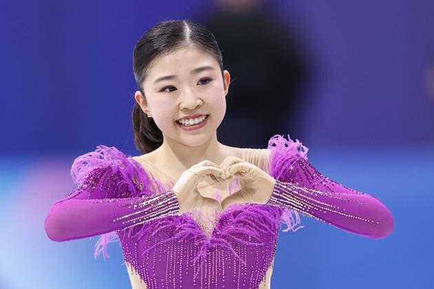 Milan Cortina Olympics: Figure skating, Eiskunstlauf Mone Chiba of Japan reacts after performing in the women s figure skating short program at the Milan Cortina Olympics at Milano Ice Skating Arena in Milan on Feb. 17, 2026.  A14AA0005298505P