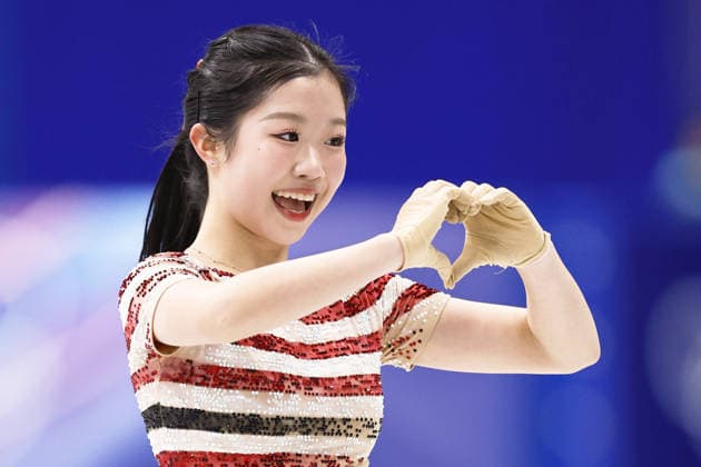 Milan Cortina Olympics: Figure skating, Eiskunstlauf Ami Nakai of Japan strikes a pose after performing in the women s figure skating short program at the Milan Cortina Olympics at Milano Ice Skating Arena in Milan on Feb. 17, 2026.  A14AA0005298523P