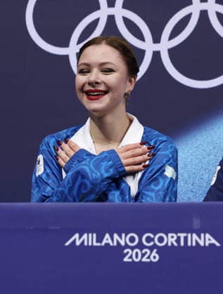 260217 -- MILAN, Feb. 17, 2026 -- Sofia Samodelkina of Kazakhstan reacts after the short program match of Figure skating, Eiskunstlauf women single skating at the Milan-Cortina 2026 Olympic Winter games, Winterspiele,Spiele, Summer games in Milan, Italy, Feb. 17, 2026. MICO2026ITALY-MILAN-OLYMPIC WINTER GAMES-FIGURE SKATING-WOMEN SINGLE SKATING-SHORT PROGRAM ChenxYichen  (MICO2026)ITALY-MILAN-OLYMPIC WINTER GAMES-FIGURE SKATING-WOMEN SINGLE SKATING-SHORT PROGRAM IMAGO ChenxYichen  imago images 0847878063