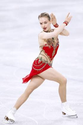 Milan Cortina Olympics: Figure skating, Eiskunstlauf Anastasiia Gubanova of Georgia performs in the women s figure skating short program at the Milan Cortina Olympics at Milano Ice Skating Arena in Milan on Feb. 17, 2026.  A14AA0005298571P