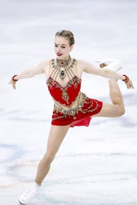 Milan Cortina Olympics: Figure skating, Eiskunstlauf Anastasiia Gubanova of Georgia performs in the women s figure skating short program at the Milan Cortina Olympics at Milano Ice Skating Arena in Milan on Feb. 17, 2026.  A14AA0005298573P