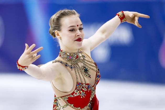 Milan Cortina Olympics: Figure skating, Eiskunstlauf Anastasiia Gubanova of Georgia performs in the women s figure skating short program at the Milan Cortina Olympics at Milano Ice Skating Arena in Milan on Feb. 17, 2026.  A14AA0005298574P