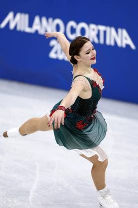 Milan Cortina Olympics: Figure skating, Eiskunstlauf Sofia Samodelkina of Kazakhstan performs in the women s figure skating short program at the Milan Cortina Olympics at Milano Ice Skating Arena in Milan on Feb. 17, 2026.  A14AA0005298594P
